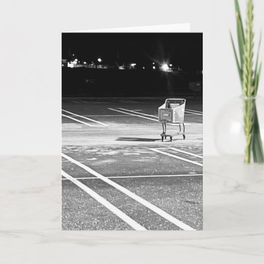 Abandoned Shopping Cart in Empty Parking Lot カード (正面)