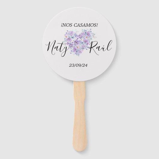 Abanico Personalizado en Tonos Lilas  ハンドファン (正面)