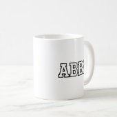 Abba Name Typography Design コーヒーマグカップ (正面右)