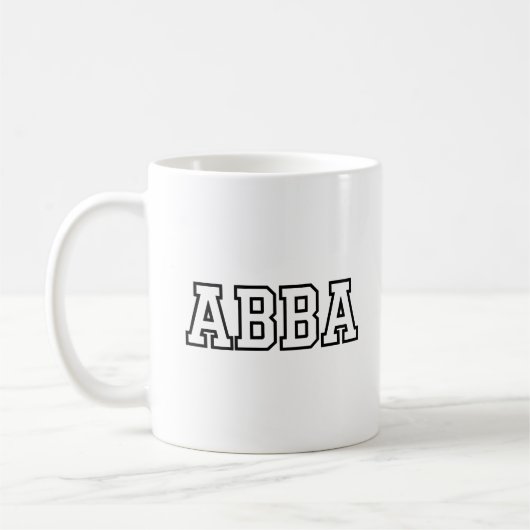 Abba Name Typography Design コーヒーマグカップ (左)