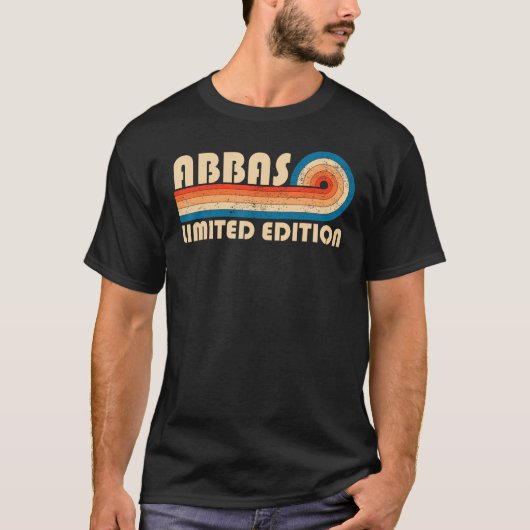 ABBAS姓レトロヴィンテージ80s 90s誕生日レウニ Tシャツ (正面)