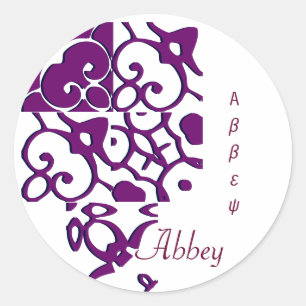 Abbeyデザイナー名ステッカー ラウンドシール