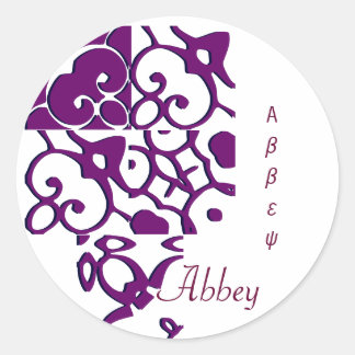 Abbeyデザイナー名ステッカー ラウンドシール