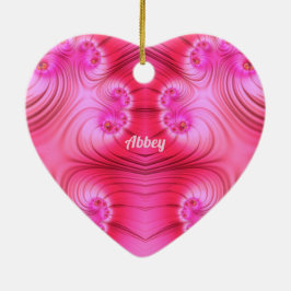 ABBEY ~バレンタイン ハート~ ピンク フラクタル~ セラミックオーナメント