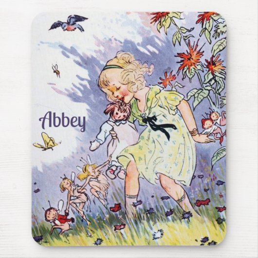 ABBEY~ヴィンテージアート~ジョニー・グルエル~妖精 マウスパッド (正面)