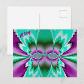 ABBEY～3Dフラクタルデザインパターン～グリーンパープル ポストカード (正面/裏面)