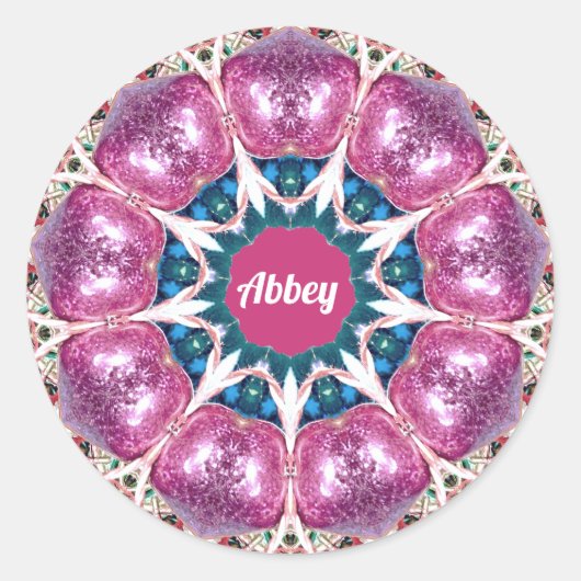 ABBEY~ Bright Abstract Pattern ~ Personalised ~  ラウンドシール (正面)