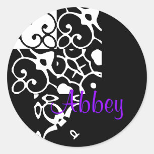 Abbey Designer Name Iステッカー ラウンドシール