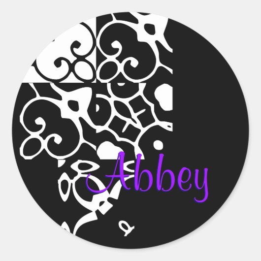 Abbey Designer Name Iステッカー ラウンドシール (正面)