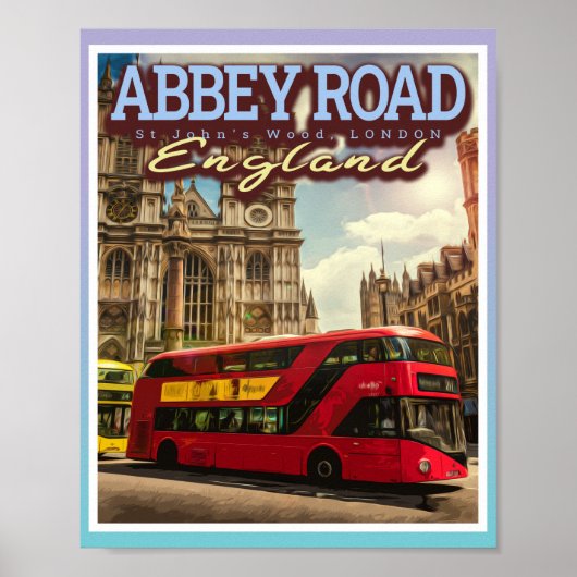 ABBEY ROAD LONDON – イギリスの象徴的な道路 ポスター (正面)