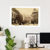 Abbey Square and Pump Rooms, Bath, c.1880 (b/w pho ポスター (ホームオフィス)