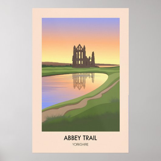 Abbey Trail Yorkshire Hiking Travel Poster ポスター (正面)