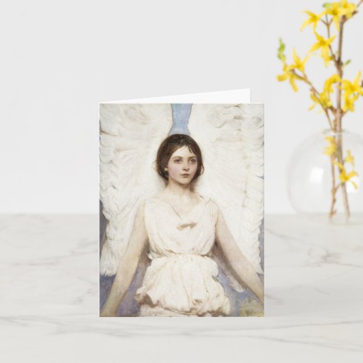 Abbott Handerson Thayerの天使のメッセージカード カード (黄色い花)