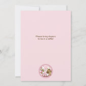 Abbyの家畜の女の子のベビーシャワーの女の子のピンク 招待状 (裏面)