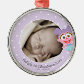 Abby Cadabbyベビーの初めてのクリスマス:名前の追加 メタルオーナメント (正面)