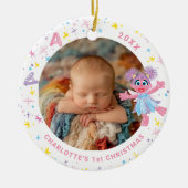Abby Cadabby Baby's 1st Christmas Photo Ceramic Or セラミックオーナメント (正面)
