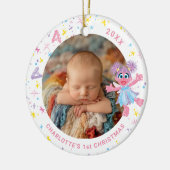 Abby Cadabby Baby's 1st Christmas Photo Ceramic Or セラミックオーナメント (左)