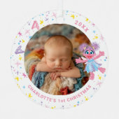 Abby Cadabby Baby's 1st Christmas Photo Metal Orna メタルオーナメント (正面)