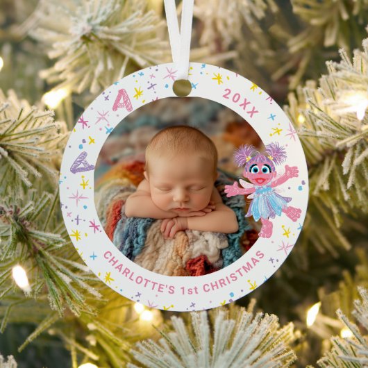 Abby Cadabby Baby's 1st Christmas Photo Metal Orna メタルオーナメント (インサイチュ)