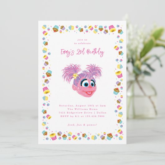 Abby Cadabby Cupcakes & Confetti Birthday  招待状 (スタンド正面)