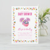 Abby Cadabby Pink Baby Shower Confetti 招待状 (スタンド正面)
