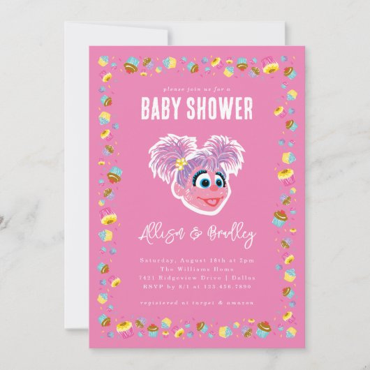 Abby Cadabby Pink Baby Shower Confetti 招待状 (正面)
