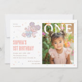 Abby Cadabby Pink Confetti First Birthday 招待状 (正面)