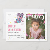 Abby Cadabby Pink Confetti Second Birthday 招待状 (正面)