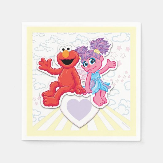 Abby & Elmo Graphic スタンダードカクテルナプキン (正面)