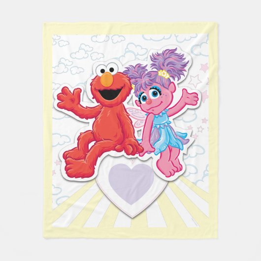 Abby & Elmo Graphic フリースブランケット (正面)