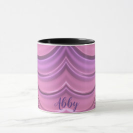 ABBY ~ GLOSSY 3D Zany Pink Mauve Fractal ~ Mug  マグカップ
