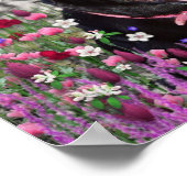 Abby in Flowers - Black Lab Dog ポスター (角)