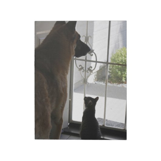 Abby with Zorro At Front Door Notepad ノートパッド (回転)