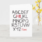 ABCこんにちは名前パーソナライズされたの挨拶 カード (黄色い花)
