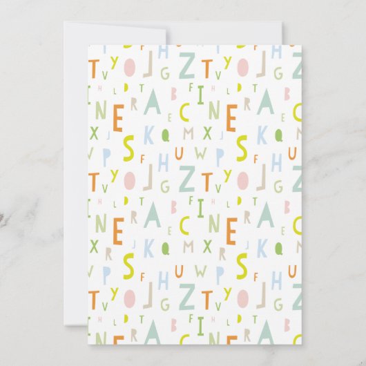 ABCのアルファベットのベビーシャワーの招待状 招待状 (裏面)