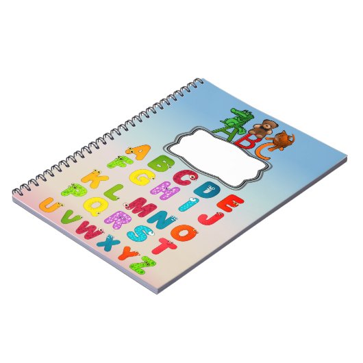 ABCのアルファベットはカスタムな螺線形に文字を入れます ノートブック (左側)