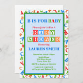 ABCのベビーシャワーの招待状の中立ベビーシャワー 招待状 (正面/裏面)