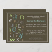 ABCのベビーシャワーの招待状 招待状 (正面/裏面)