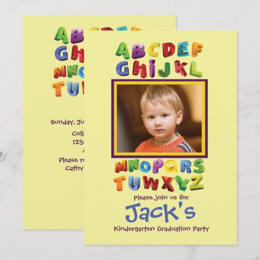 ABCの写真の招待状 招待状 (正面/裏面)