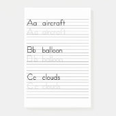 ABCの執筆練習のアルファベットのワークシートのメモ帳 ポストイット (正面)