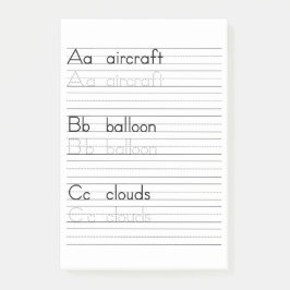 ABCの執筆練習のアルファベットのワークシートのメモ帳 ポストイット