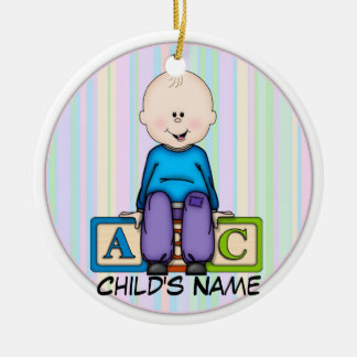 ABCの男の赤ちゃん セラミックオーナメント