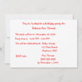 ABCの3歳誕生日パーティー招待状 招待状 (裏面)