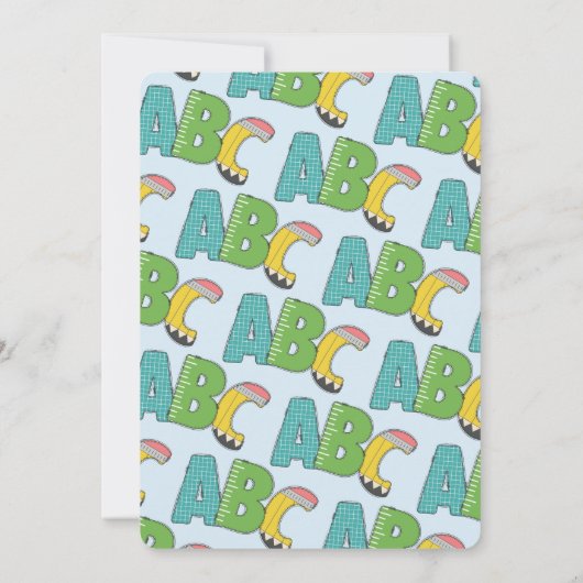 ABCアルファベカラフルットの3番目の誕生日パーティー 招待状 (裏面)