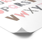 ABCアルファベカラフルット子供部屋アートデコール |少女 ポスター (角)