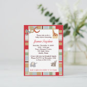 ABCアルファベッストライプのトスープベビーシャワー招待状 招待状 (スタンド正面)