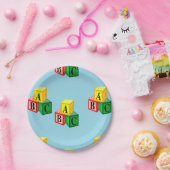 ABCアルファベットのブロック ペーパープレート (パーティー)