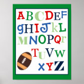 ABCアルファベットアートプリント フットボールスポーツテーマ ポスター (正面)