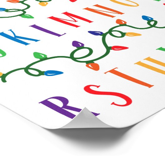 ABCアルファベットウォールクリスマスライト ポスター (角)