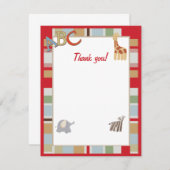 ABCアルファベットスープジャングルありがとうご注意 ノートカード (正面/裏面)